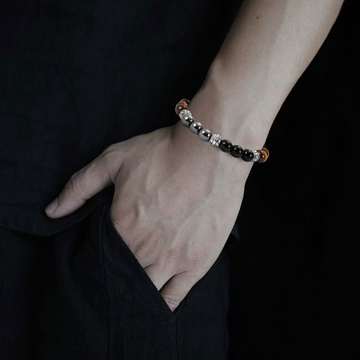 Pulsera de Buena Suerte y Sanación con Buddha Stones Ojo de Tigre y Hematita