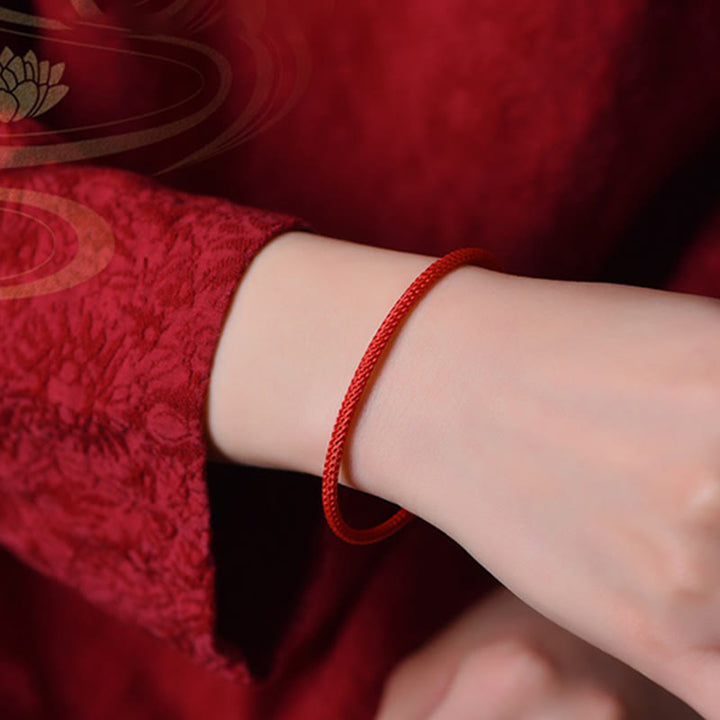 Pulsera de cuerda trenzada de la suerte hecha a mano con diseño simple de Buddha Stones - image 2