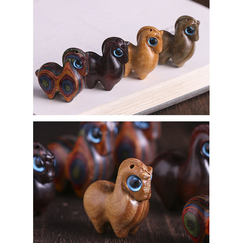 Buddha Stones, hoja pequeña, sándalo rojo, sándalo verde, Mini decoración de protección de caballo de la suerte