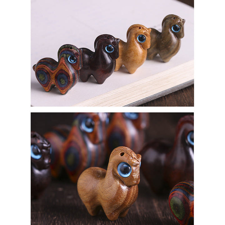 Buddha Stones, hoja pequeña, sándalo rojo, sándalo verde, Mini decoración de protección de caballo de la suerte