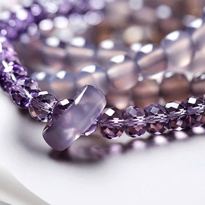 Pulsera curativa de meditación de cristal de amatista natural