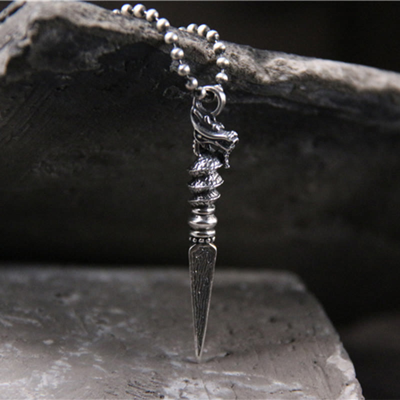 ❗❗❗Una venta flash: colgante de collar de protección Dorje Vajra con diseño del Año del Dragón de plata de ley 925 con Buddha Stones - image 4