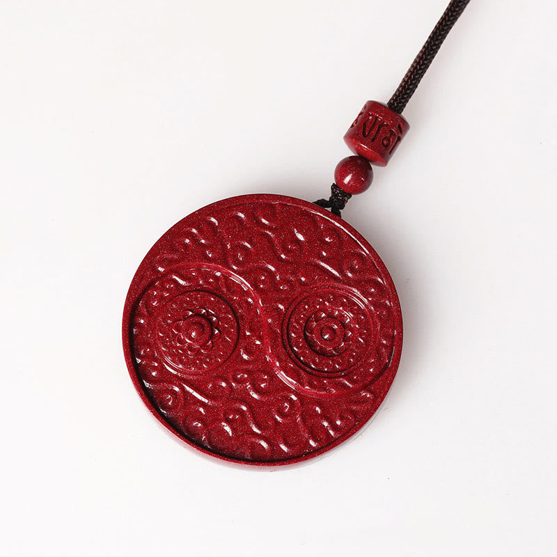Buddha Stones cinabrio Yin Yang mantener alejados los espíritus malignos collar colgante - image 4