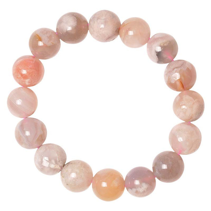 Pulsera de bendición de la paz con ágata Sakura y Buddha Stones