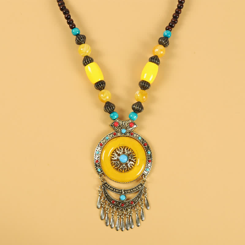 Accesorios para el cabello con borlas y cuentas retro tibetanas