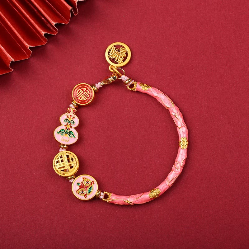 Pulsera de la suerte de la riqueza del león de la felicidad de la fortuna de la calabaza tibetana