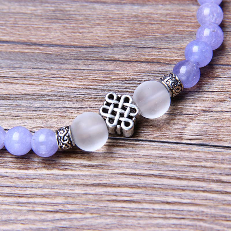 Pulsera de fuerza con cuentas de jaspe morado y Buddha Stones Mala