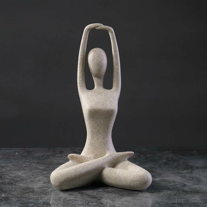 Decoración de escritorio de escultura de estatuilla espiritual de resina de ejercicio de meditación de Yoga abstracto