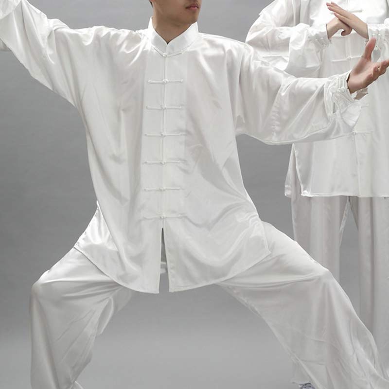 Buddha Stones patrón Simple meditación oración espiritual Zen Tai Chi Qigong práctica conjunto de ropa Unisex - Blanco - 3XL- APTO PARA US./ UK/AU/ EU- 2XL - image 10