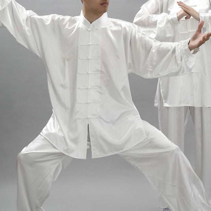 Buddha Stones patrón Simple meditación oración espiritual Zen Tai Chi Qigong práctica conjunto de ropa Unisex - Blanco - 3XL- APTO PARA US./ UK/AU/ EU- 2XL - image 10