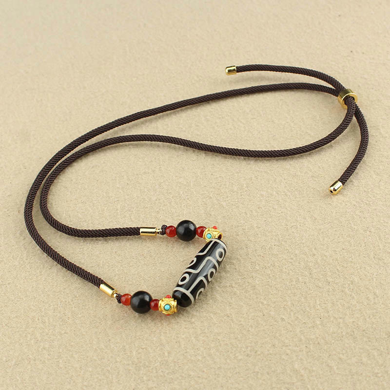 Colgante de collar de cadena con Buddha Stones tibetanas de nueve ojos Dzi, protección de cuentas, bendiciones - image 6