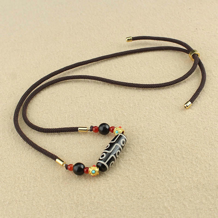 Colgante de collar de cadena con Buddha Stones tibetanas de nueve ojos Dzi, protección de cuentas, bendiciones - image 6