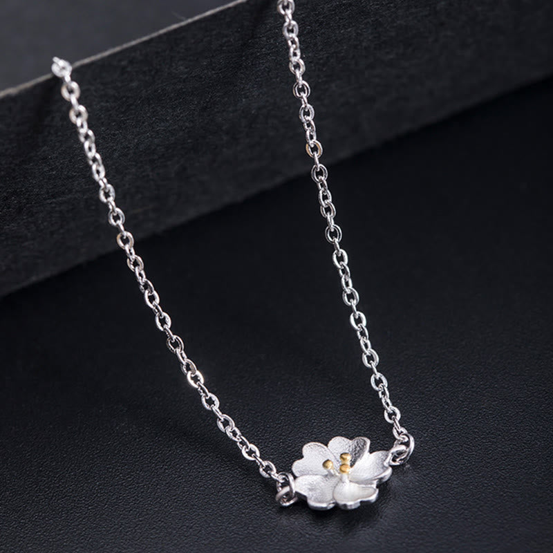 Pulsera de cadena con bendición de flor de cerezo de plata de ley 925 con Buddha Stones - image 3