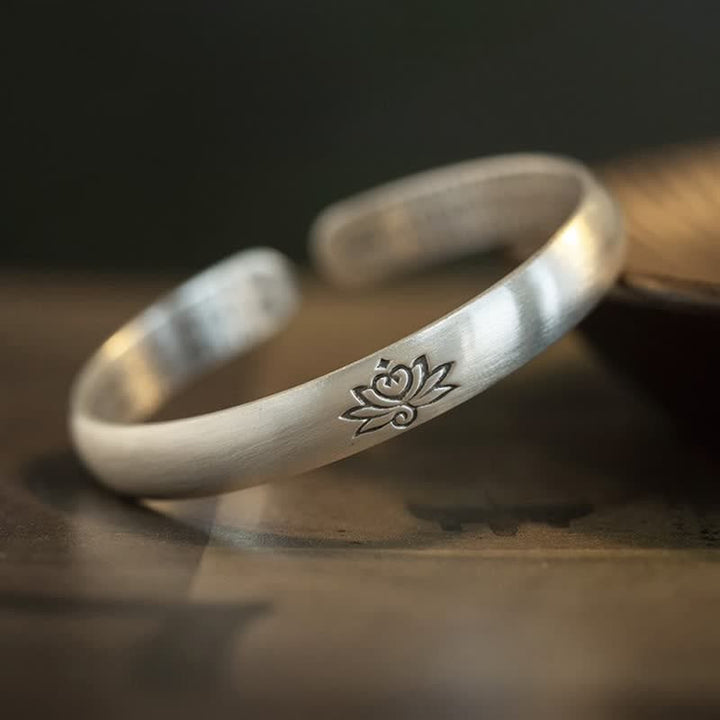 Pulsera de la suerte curativa de cobre blanco con Buddha Stones , flor de loto, corazón, Sutra