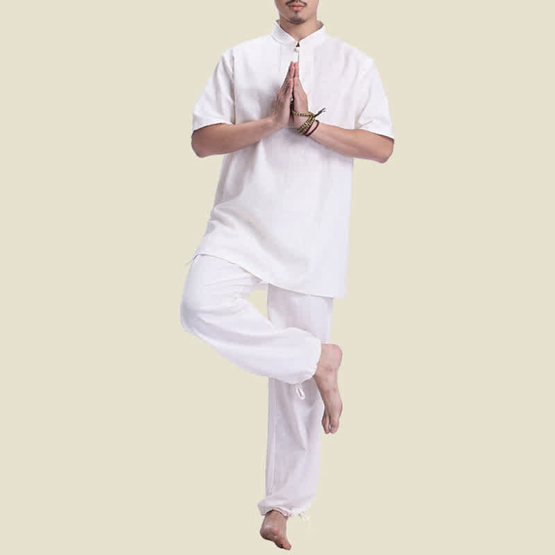 Conjunto de ropa de lino y algodón para hombre, meditación Zen espiritual, Buddha Stones, práctica de oración - image 9