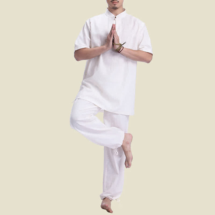 Conjunto de ropa de lino y algodón para hombre, meditación Zen espiritual, Buddha Stones, práctica de oración - image 9