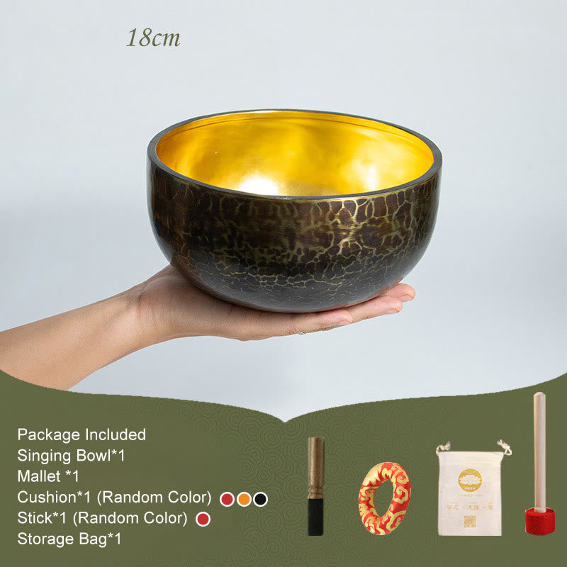 Cuenco de sonido de meditación tibetana, juego de cuencos de canto de atención plena para Yoga curativo hecho a mano - 18 cm - image 3