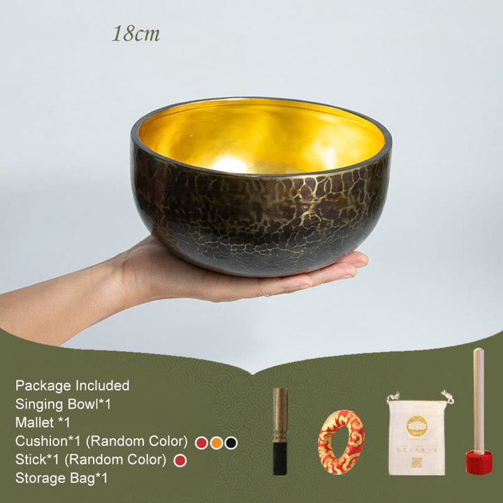 Cuenco de sonido de meditación tibetana, juego de cuencos de canto de atención plena para Yoga curativo hecho a mano - 18 cm - image 3