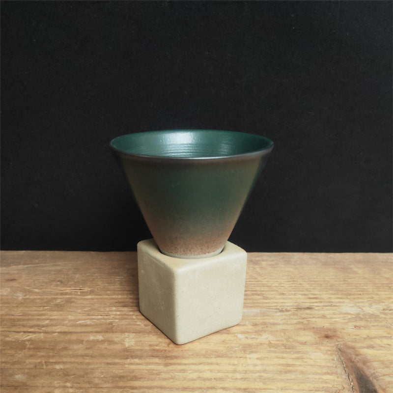 Taza de café de cerámica con degradado Vintage de Buddha Stones, taza de café expreso con leche y té con Base de 200ml