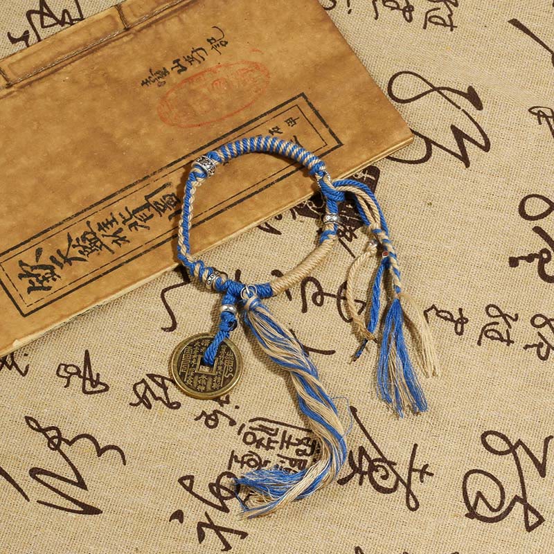 Pulsera trenzada hecha a mano con Buddha Stones, fantasmas de montaña, gastar dinero, riqueza y prosperidad