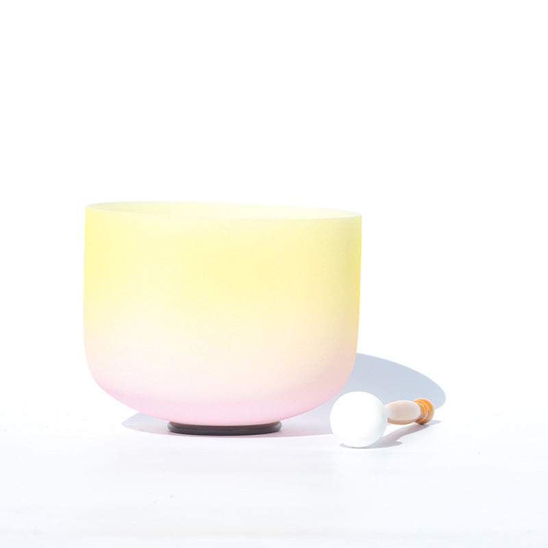Cuenco con sonido de cristal tibetano, Color caramelo, hecho a mano para Yoga y meditación de atención plena, cuenco para cantar