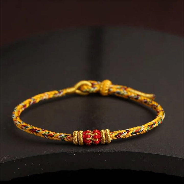 Pulsera trenzada de la suerte con nudo King Kong y cuerda colorida hecha a mano con Buddha Stones - image 16