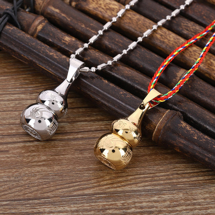 Colgante de collar de acero de titanio con símbolo de Yin Yang tibetano, Buddha Stones, armonía de calabaza - image 9