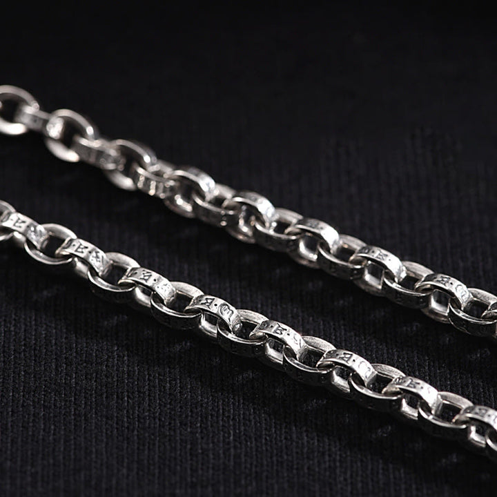 Pulsera de metal creativa con diseño tallado de Om Mani Padme Hum de plata de ley 925 con Buddha Stones - image 4