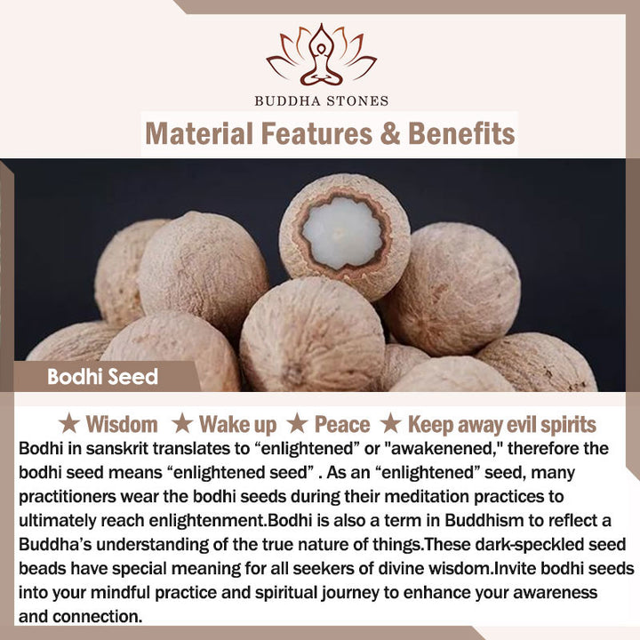 Buddha Stones 108 cuentas Mala de semilla de bodhi, ojo de tigre, carácter Fu, pulsera de paz