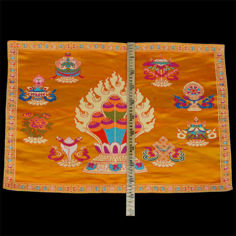 Tapete para altar de oración, meditación curativa, tapete con 8 símbolos auspiciosos