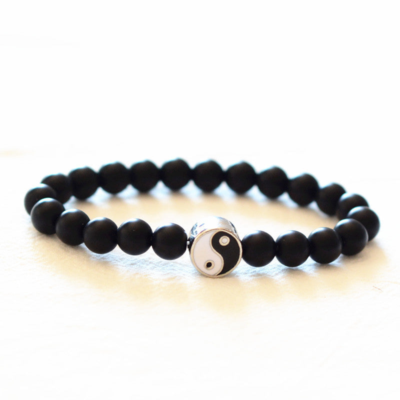 Buddha Stones, 3 uds., cuentas de piedra esmerilada de turquesa blanca Natural, pulsera de riqueza Yin Yang
