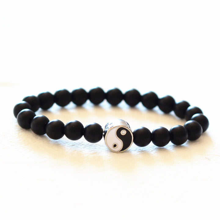 Buddha Stones, 3 uds., cuentas de piedra esmerilada de turquesa blanca Natural, pulsera de riqueza Yin Yang