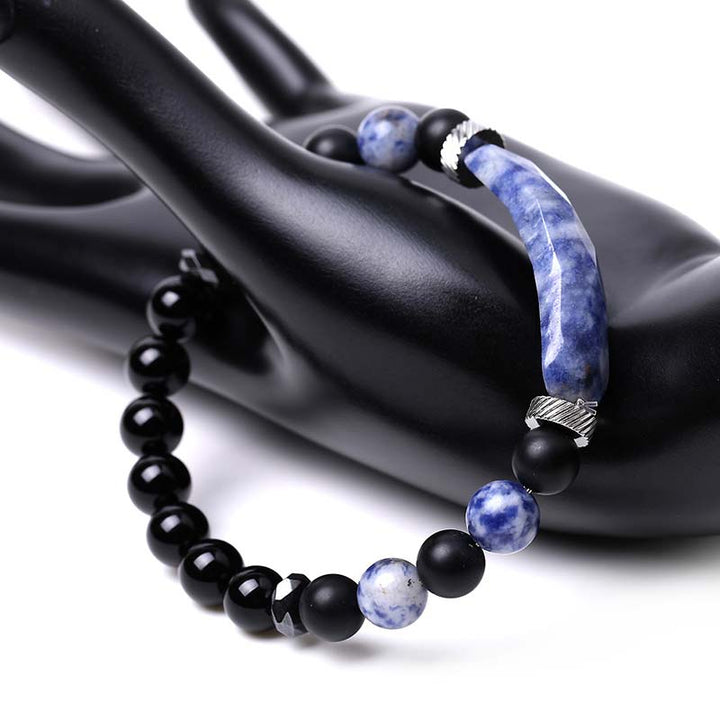 Pulsera curativa de aventurina azul de cristal natural con Buddha Stones