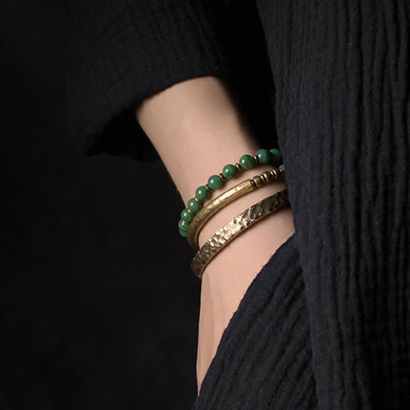Brazalete de cobre con diseño simple de Buddha Stones