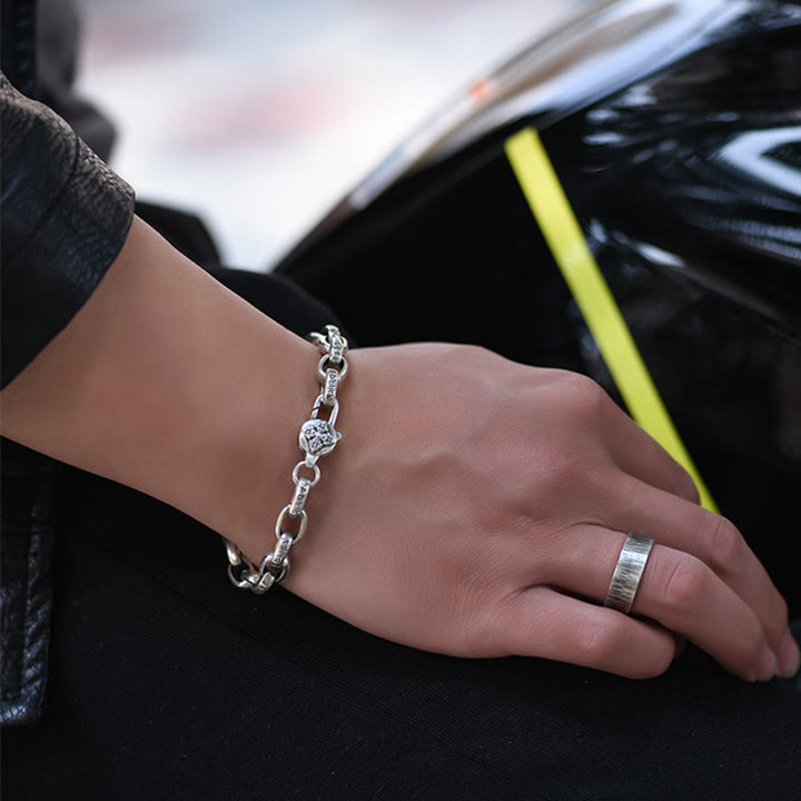 Pulsera de sabiduría grabada en cobre con Buddha Stones Om Mani Padme Hum doble Dorje - image 18