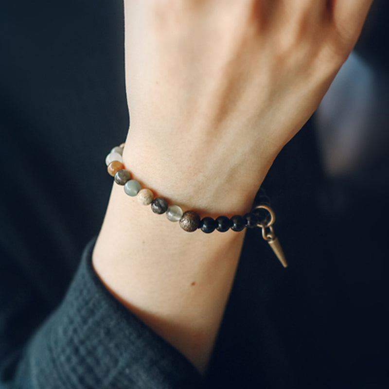 Pulsera de pareja de fuerza de cobre y cristal de sodalita obsidiana negra con Buddha Stones