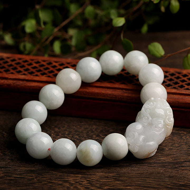 Pulsera de la suerte de Jade PiXiu, Buddha Stones Fengshui, riqueza, prosperidad