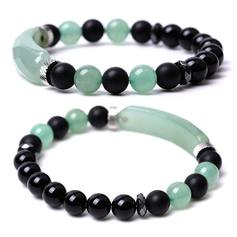 Pulsera curativa de aventurina azul de cristal natural con Buddha Stones