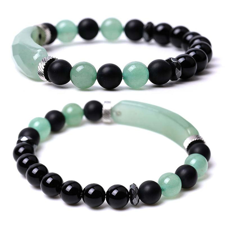 Pulsera curativa de aventurina azul de cristal natural con Buddha Stones