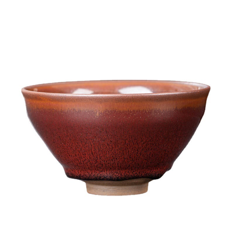 Taza de té de porcelana Jianzhan chino, Vintage, rojo, marrón , Buddha Stones , taza de té de Kung Fu