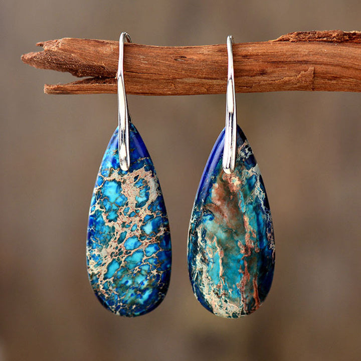 Pendientes de cristal curativo de piedra emperador
