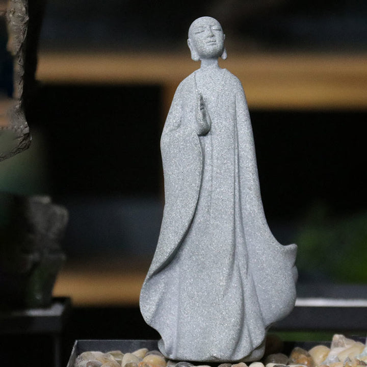 Buddha Stones Meditación Buda Monje Serenidad Decoración del Hogar - Buda de una mano 8*7*18cm - image 0