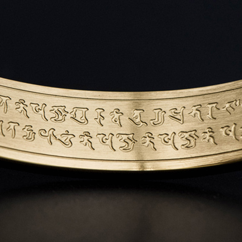 Pulsera de bendición de acero de titanio con grabado de mantra Shurangama de Buddha Stones