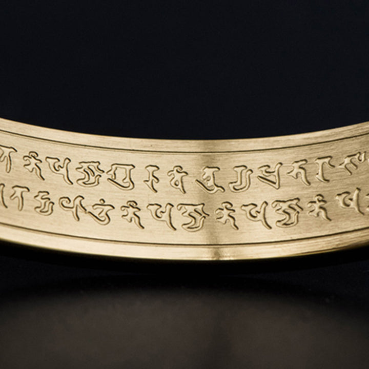 Pulsera de bendición de acero de titanio con grabado de mantra Shurangama de Buddha Stones