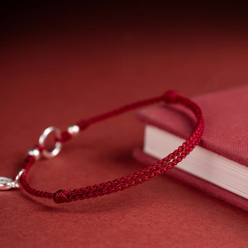 Pulsera de hilo rojo con hebilla de loto, paz, alegría, suerte, fortuna, plata de ley 925 , Buddha Stones - image 8