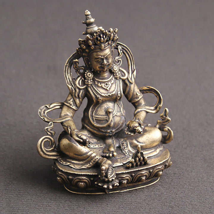 Estatuilla amarilla de Jambhala Bodhisattva, estatua de cobre de serenidad, decoración - image 1