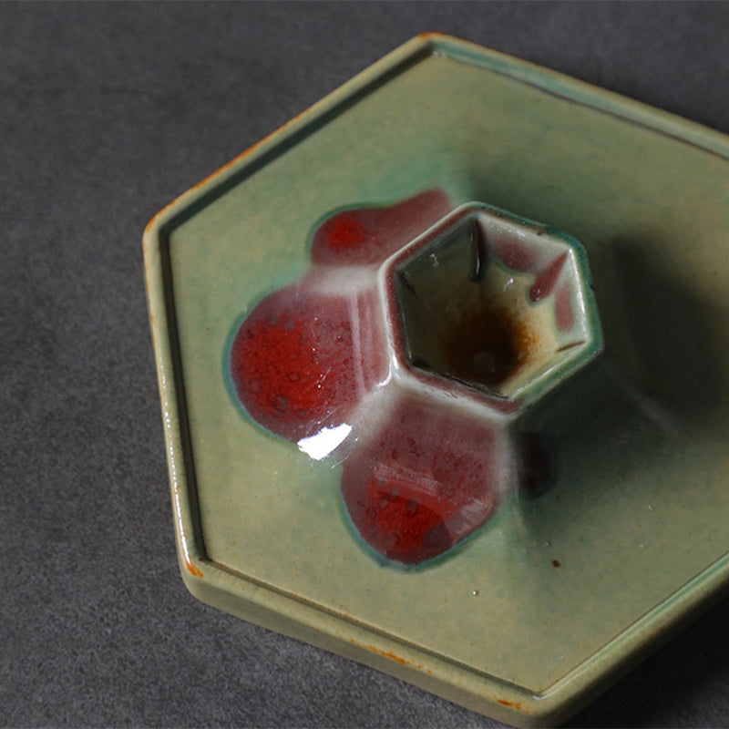 Taza de café y té de cerámica con diseño hexagonal de Buddha Stones, taza de café con base de 170ml