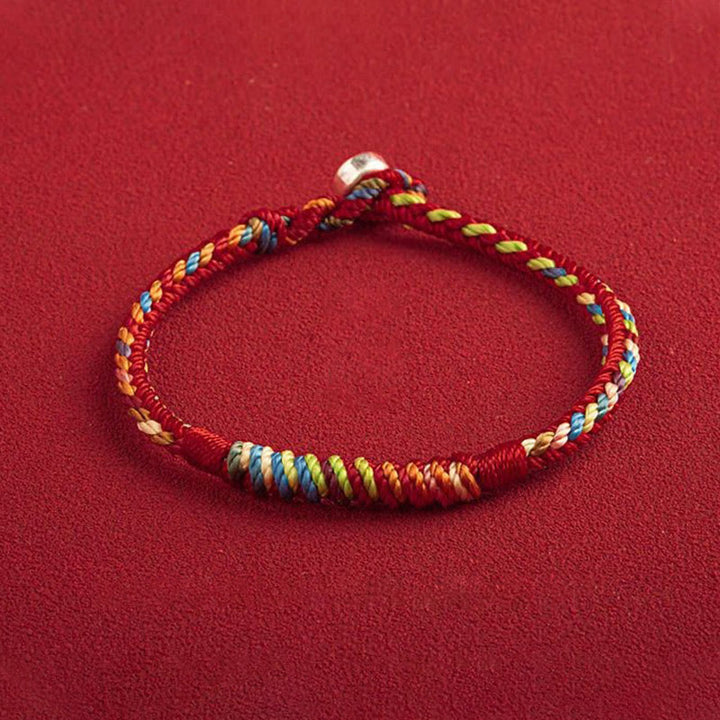 Buddha Stones Pulsera multicolor con Que estés seguro y afortunado en el próximo año