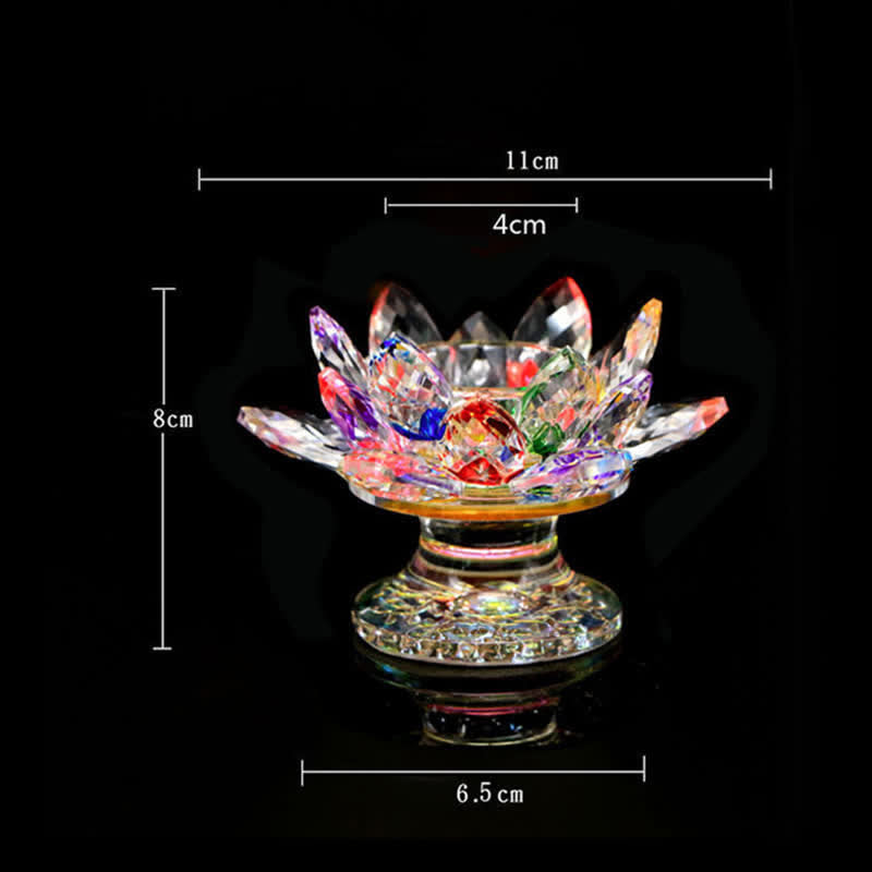 Candelabro de cristal con flor de loto, decoración para el hogar y la Oficina