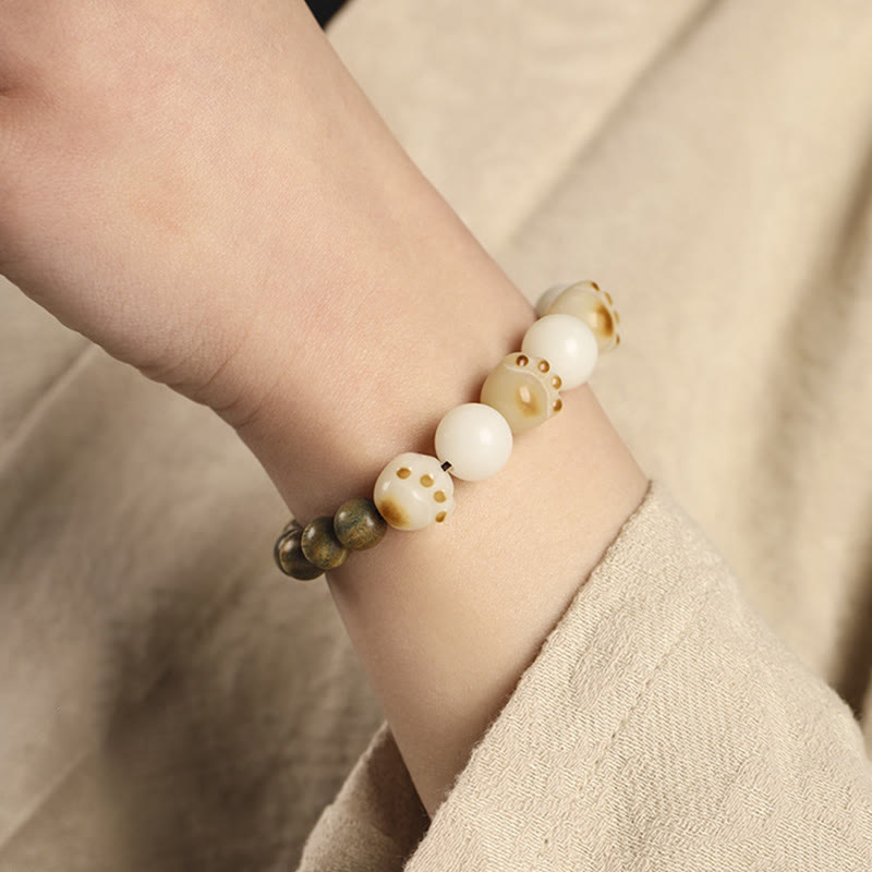 Pulsera de curación de garra de gato con semillas de Bodhi de sándalo verde Natural con Buddha Stones - image 9